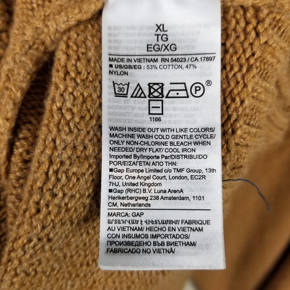 Gap Womens Mock Neck Sweater XL Camel Brown Cotton Blend Knit 483757-06-1 NEW - Picture 4 of 8